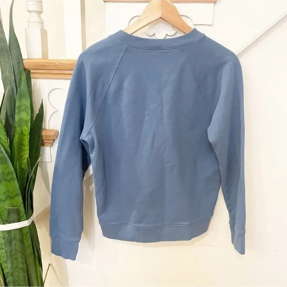 J.Crew Blue Long Sleeve Crewneck Cotton 
